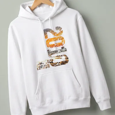 Distressed 2010 Limited Edition vintage birthday T-shirt in orange and gray. — printed on a unisex hoodie