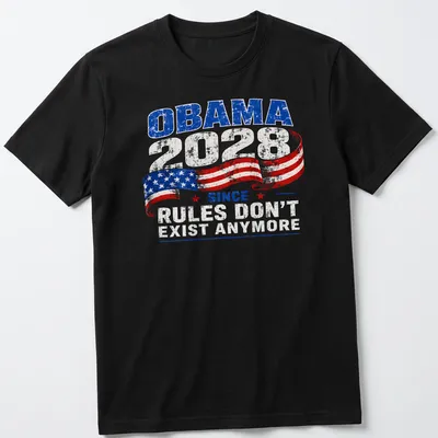 Vintage distressed Obama 2028 campaign tee with bold text