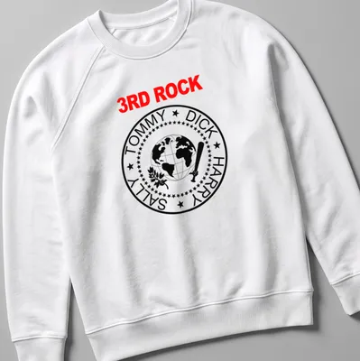 Bold graphic T-shirt featuring a globe, bat, and stars with humorous text. — printed on a unisex sweatshirt