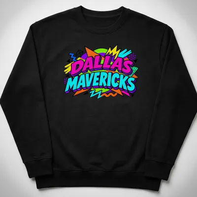 90s Retro Dallas Mavericks logo t-shirt in vibrant colors — printed on a unisex sweatshirt