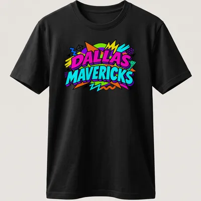 90s Retro Dallas Mavericks logo t-shirt in vibrant colors