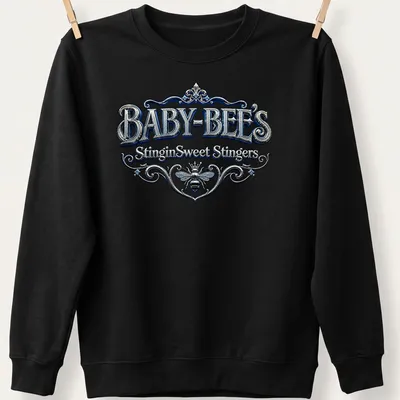 Ornate Baby Bee t-shirt with a bee illustration and playful text — printed on a unisex sweatshirt