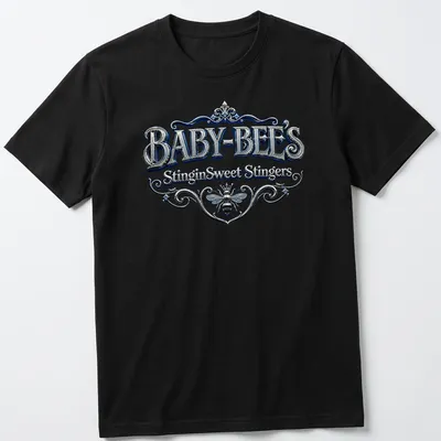 Ornate Baby Bee t-shirt with a bee illustration and playful text