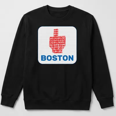 Graphic illustration of the Boston Citgo sign with a middle finger gesture — printed on a unisex sweatshirt