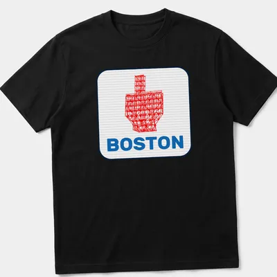 Graphic illustration of the Boston Citgo sign with a middle finger gesture