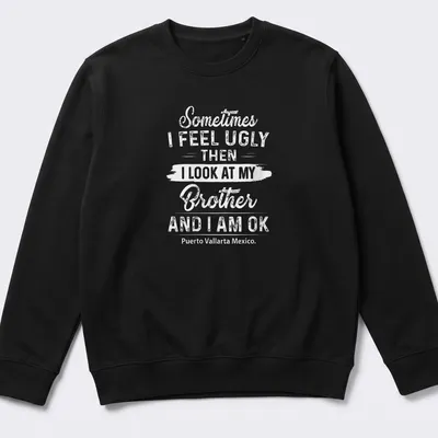 Playful script t-shirt with uplifting message about brotherly love — printed on a unisex sweatshirt