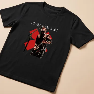 Illustrative t-shirt featuring the Chevelle band name with musicians performing
