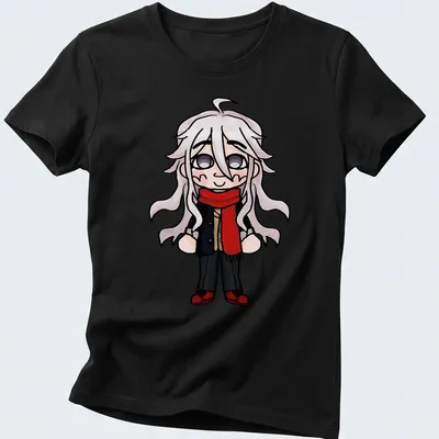 Cute cartoon depiction of Chibi Shishikura Osamu on a T-shirt. — printed on a women's shirt