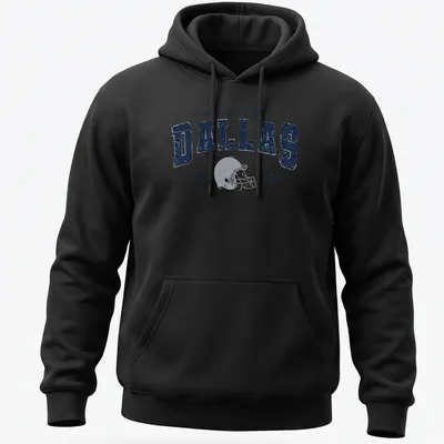 Retro distressed Dallas football helmet graphic with text Est. 1960 — printed on a unisex hoodie