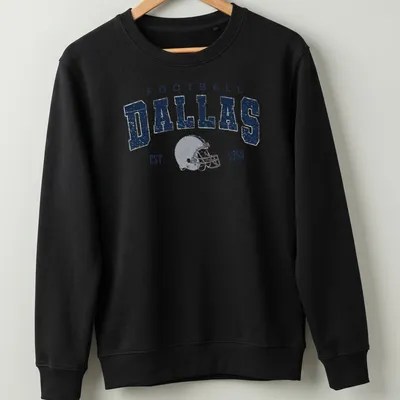 Retro distressed Dallas football helmet graphic with text Est. 1960 — printed on a unisex sweatshirt