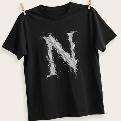 Ethereal vapor design featuring the letter N in gray and white.