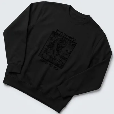 Vintage style Fenrir Wolf graphic with bold text underneath — printed on a unisex sweatshirt