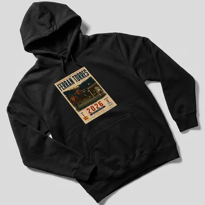 Vintage style T-shirt featuring Ferran Torres and World Cup Final details — printed on a unisex hoodie