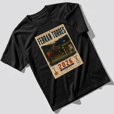 Vintage style T-shirt featuring Ferran Torres and World Cup Final details