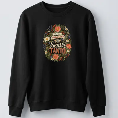 Expressive vintage shirt with floral arrangement and heartfelt text in various colors — printed on a unisex sweatshirt