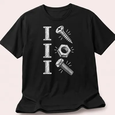 Vintage sketch t-shirt featuring mechanic tools and humorous text