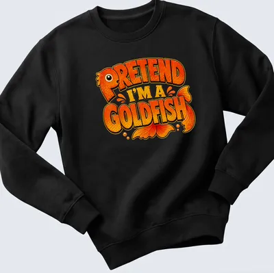 Cartoon design featuring a goldfish and humorous text for Halloween. — printed on a unisex sweatshirt