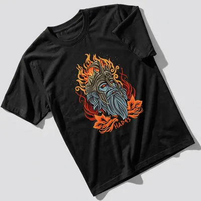 Illustrative Hades graphic in vibrant colors with bold lettering