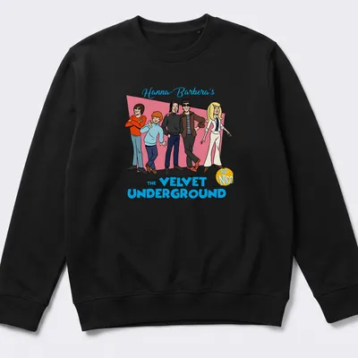 Cartoon illustration of Hanna-Barbera's The Velvet Underground and Nico characters — printed on a unisex sweatshirt
