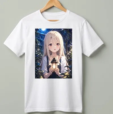 Anime illustration of Illyasviel Von Einzbern holding a lantern in a moonlit greenhouse