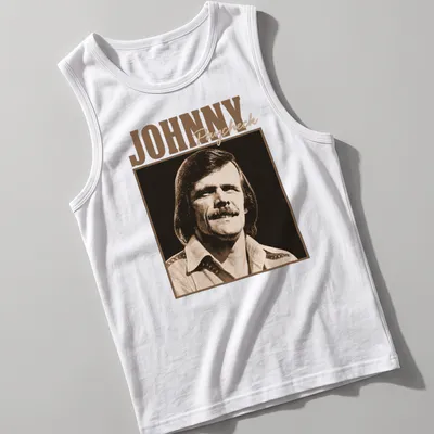 Vintage music t-shirt featuring Johnny Paycheck's name and portrait — printed on a tank top