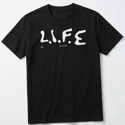 Bold typography t-shirt featuring 'Keinemusik Merch' text