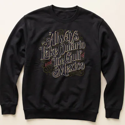 Vintage decorative shirt featuring Lake Ontario and the Gulf of Mexico — printed on a unisex sweatshirt