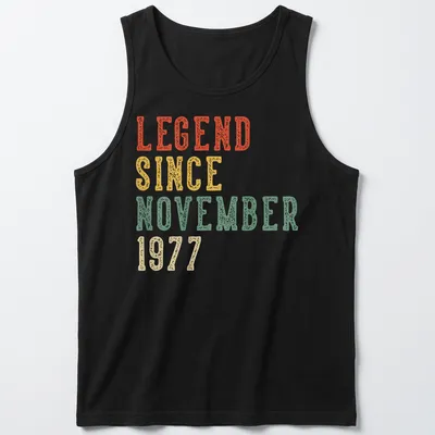 Retro distressed birthday tee celebrating a 49th birthday with bold text. — printed on a tank top