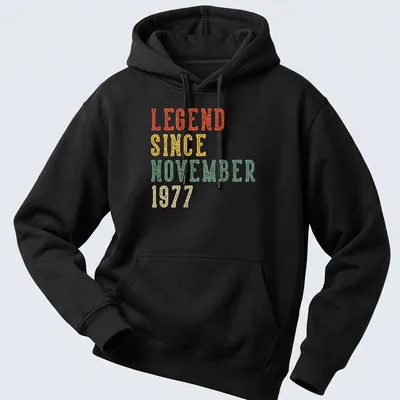 Retro distressed birthday tee celebrating a 49th birthday with bold text. — printed on a unisex hoodie