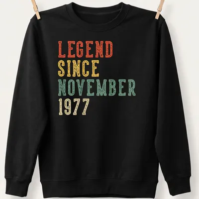 Retro distressed birthday tee celebrating a 49th birthday with bold text. — printed on a unisex sweatshirt