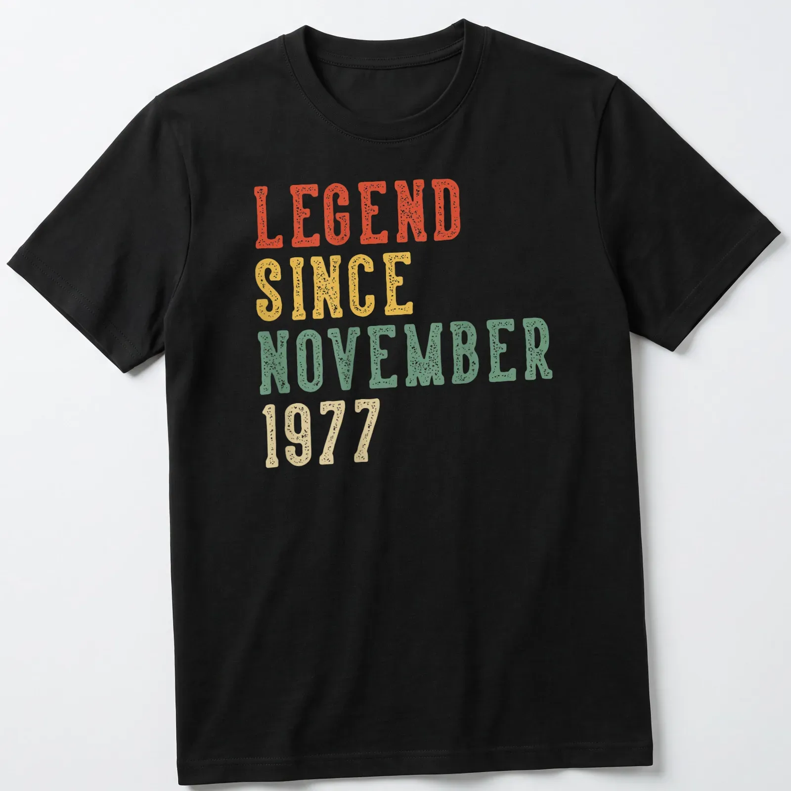 Retro distressed birthday tee celebrating a 49th birthday with bold text. — printed on a unisex t-shirt