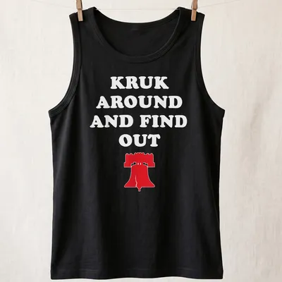 Bold graphic tee featuring the Liberty Bell with text above — printed on a tank top