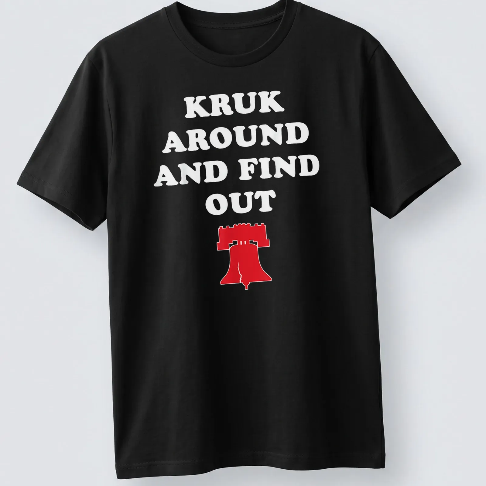 Bold graphic tee featuring the Liberty Bell with text above — printed on a unisex t-shirt