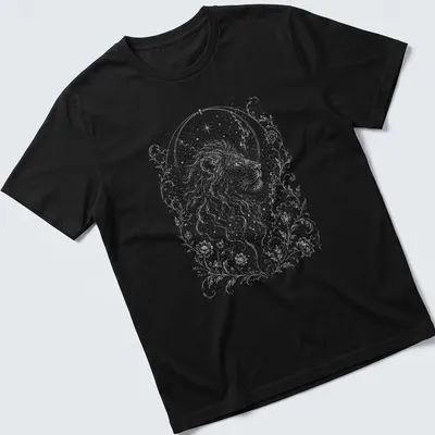 Astrological illustration of a lion representing the Leo zodiac sign in white and light gray.