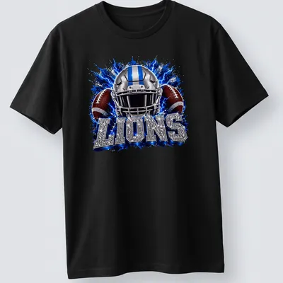 Sparkle graphic of a Lions football helmet with bold lettering