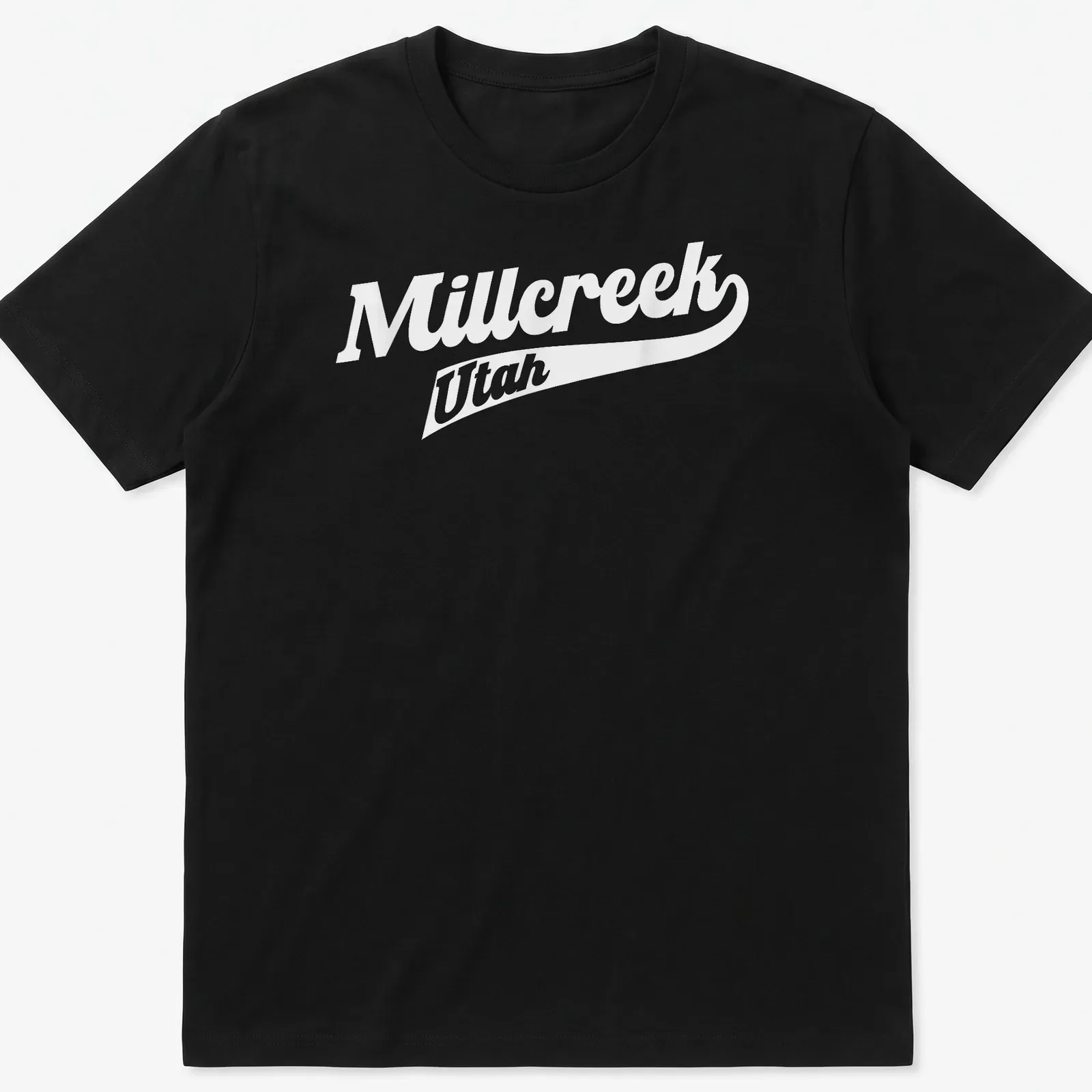 Stylish Millcreek Utah T-Shirt with elegant script font — printed on a unisex t-shirt