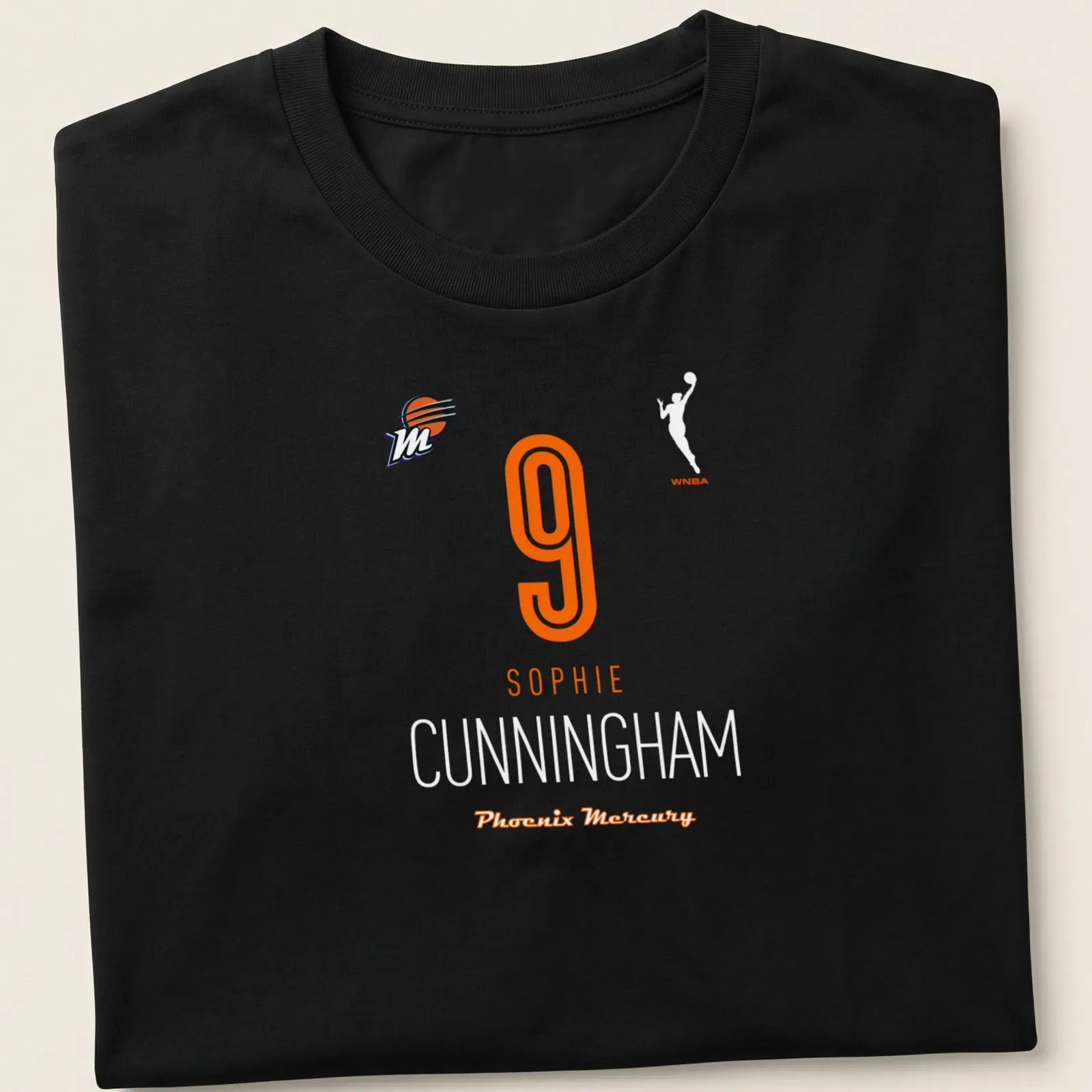 Modern typography WNBA shirt with Phoenix Mercury and Sophie 9 printed — printed on a unisex t-shirt