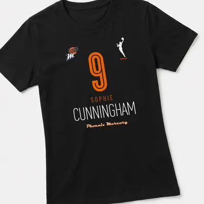 Modern typography WNBA shirt with Phoenix Mercury and Sophie 9 printed — printed on a women's shirt