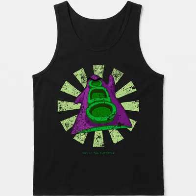 Retro distressed shirt featuring a purple tentacle with Day of the Tentacle text — printed on a tank top