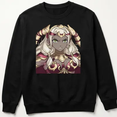 Anime-style Angry Queen Theodora t-shirt with vibrant colors and expression — printed on a unisex sweatshirt