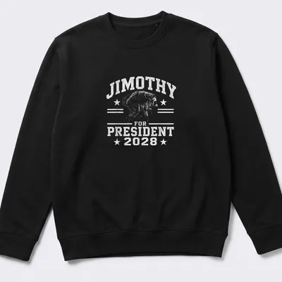Vintage distressed t-shirt with a humorous raccoon character and political text — printed on a unisex sweatshirt