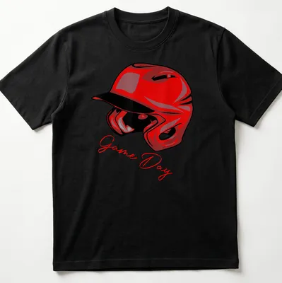 Vintage red Game Day T-shirt featuring a bold red helmet and lettering