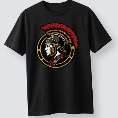 Detailed illustration of a Roman Centurion with SPQR text in red, black, and gold