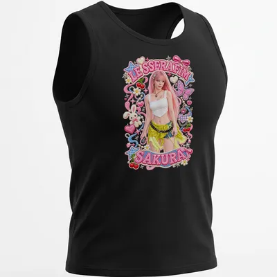 Kawaii colorful t-shirt featuring Sakura character with vibrant colors — printed on a tank top