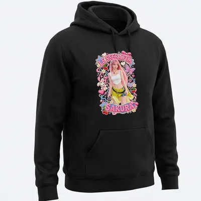 Kawaii colorful t-shirt featuring Sakura character with vibrant colors — printed on a unisex hoodie