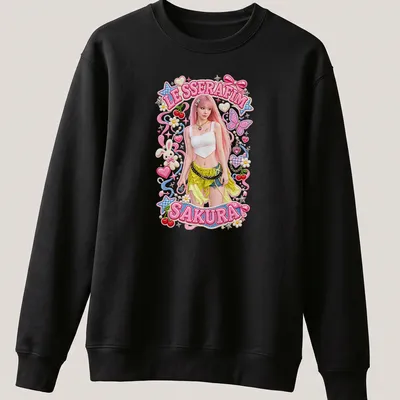 Kawaii colorful t-shirt featuring Sakura character with vibrant colors — printed on a unisex sweatshirt