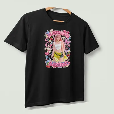 Kawaii colorful t-shirt featuring Sakura character with vibrant colors — printed on a unisex t-shirt (angled view)