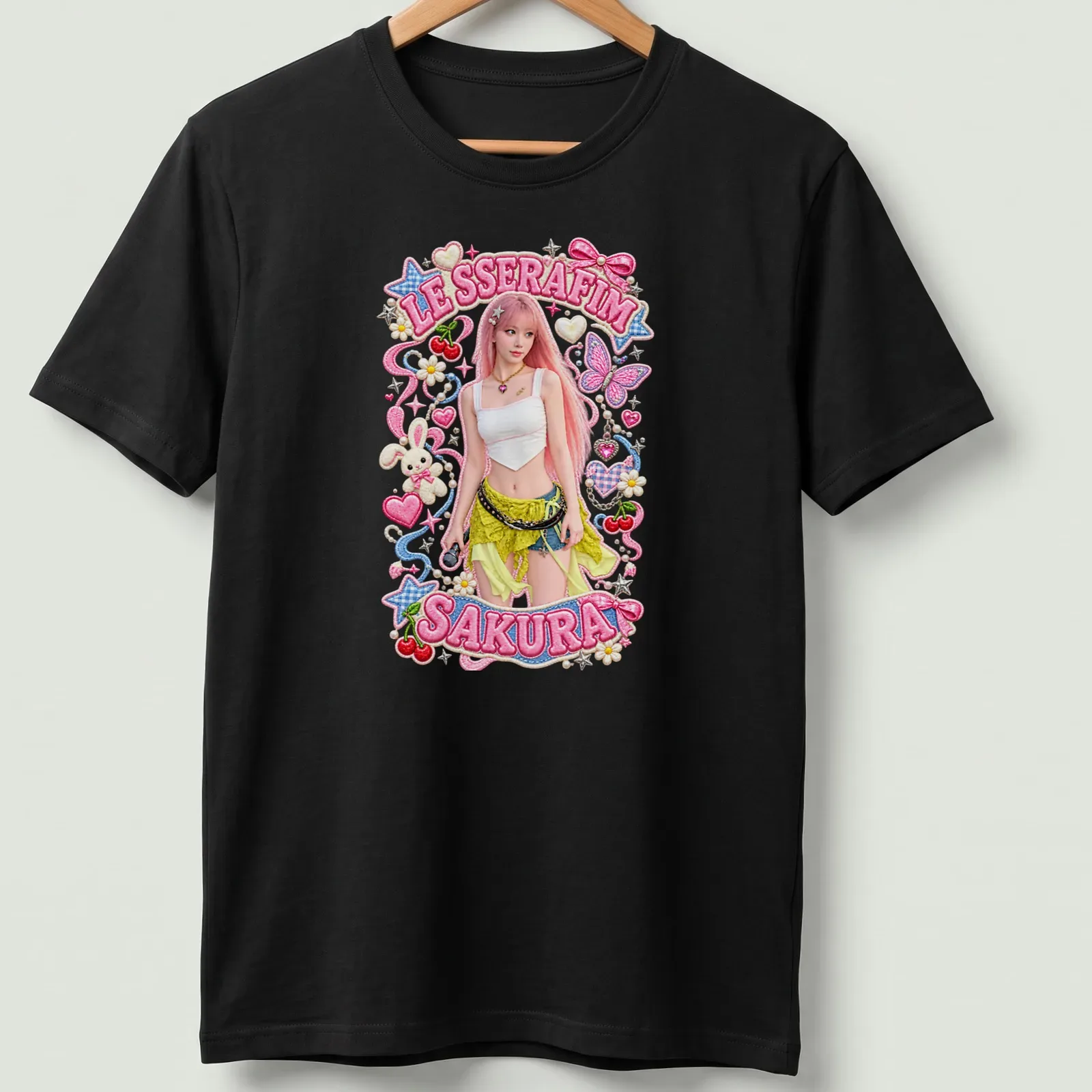 Kawaii colorful t-shirt featuring Sakura character with vibrant colors — printed on a unisex t-shirt