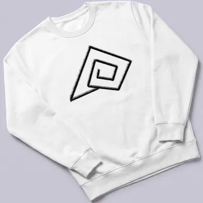 Minimalist line-art design of a shell in black and white — printed on a unisex sweatshirt
