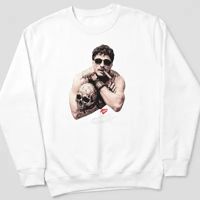 Vintage illustration of a muscular man with a skull, featuring the text 'Quillan Salkilld The Smoker' — printed on a unisex sweatshirt